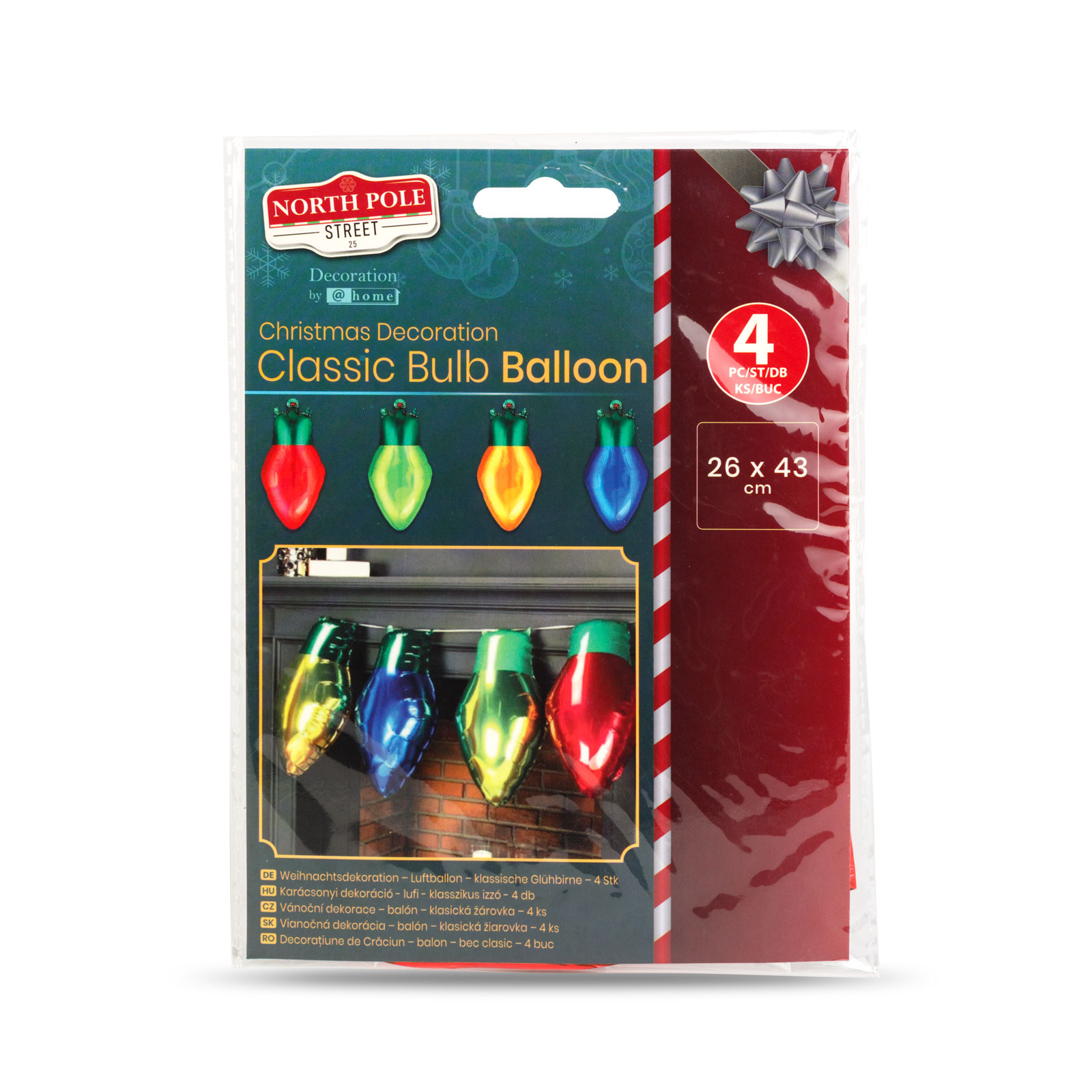 Decorațiune de Crăciun - balon - bec clasic - 26 x 43 cm - 4 buc / set [2]
