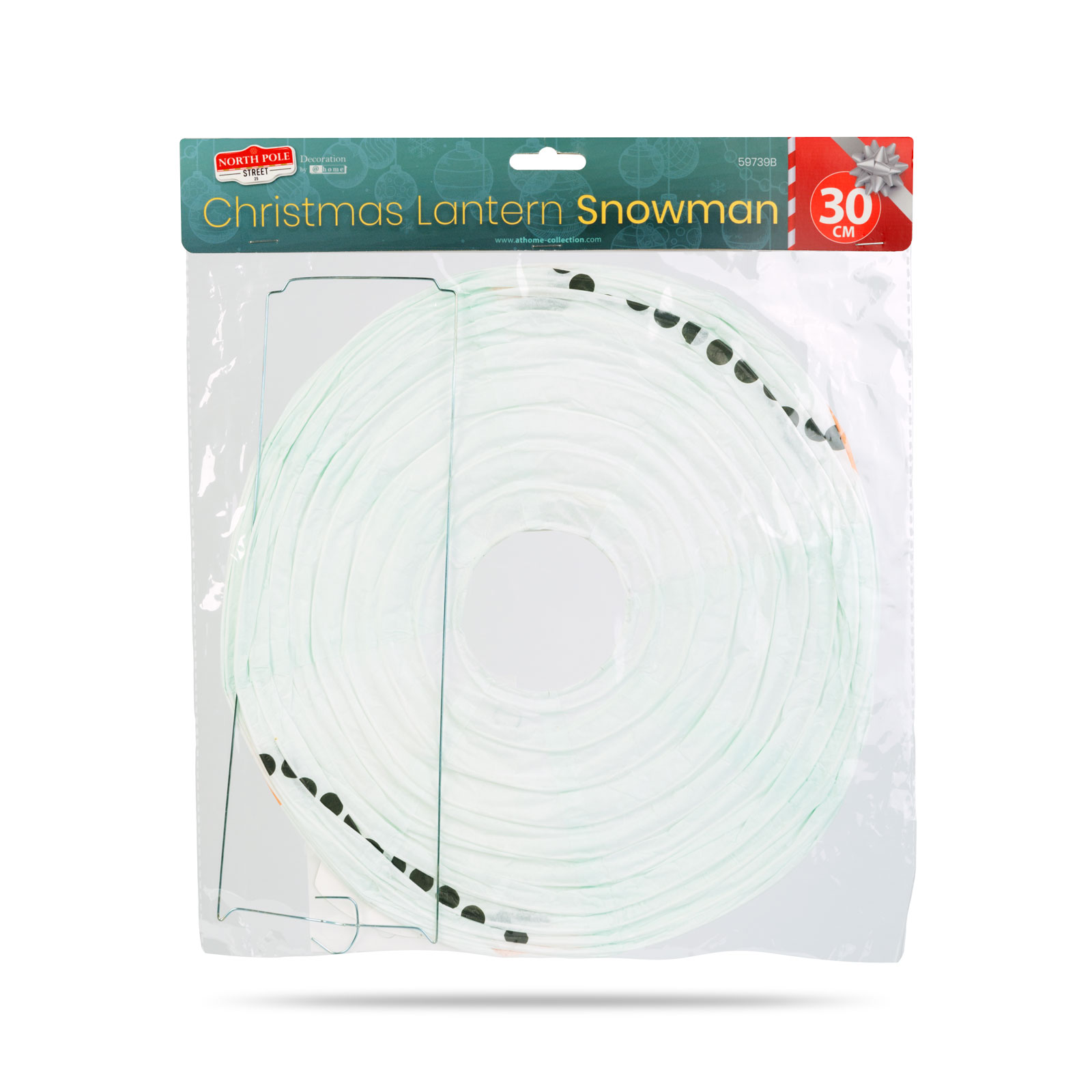 Lampion de Crăciun - om de zăpadă - hârtie - 30 cm [2]