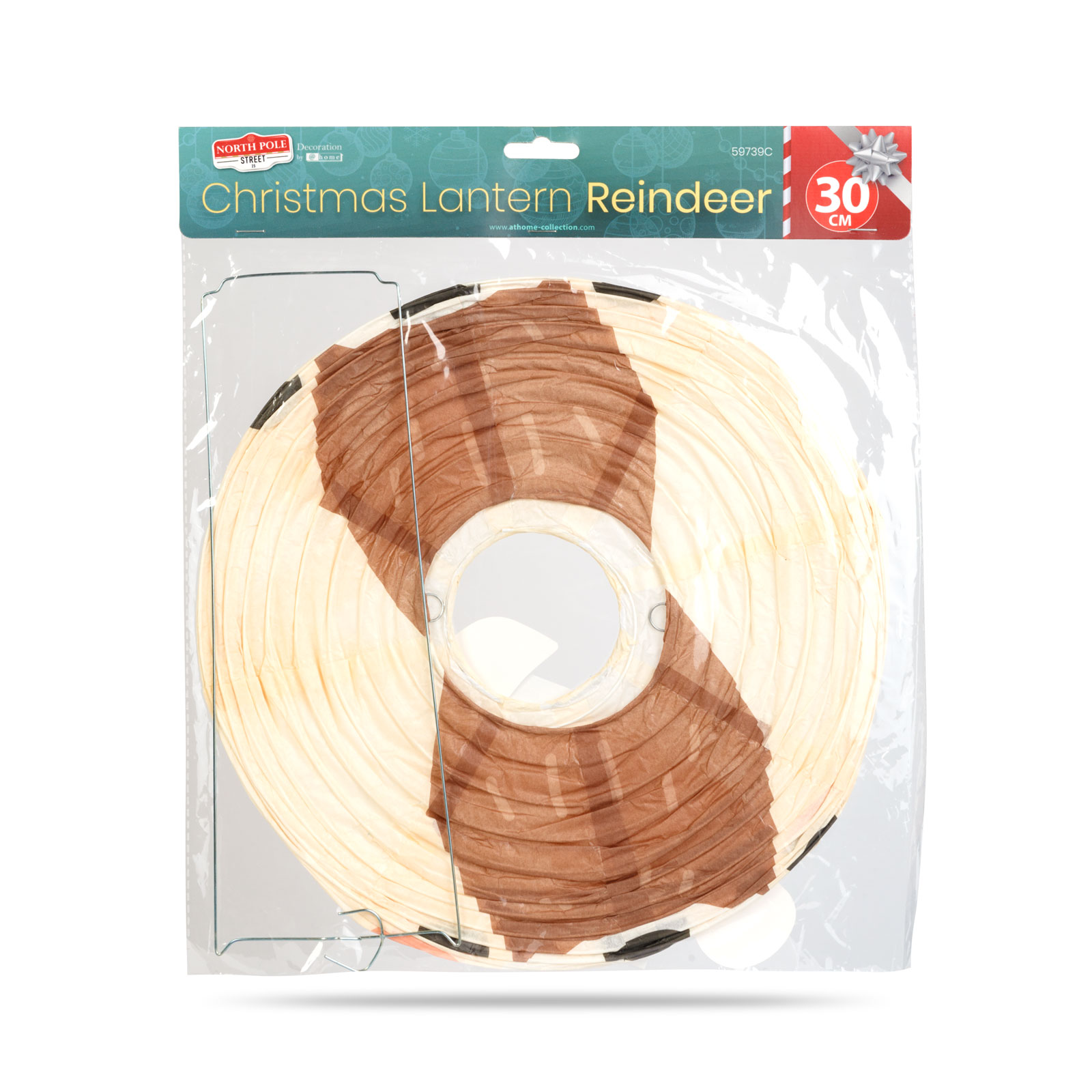 Lampion de Crăciun - ren - hârtie - 30 cm [2]