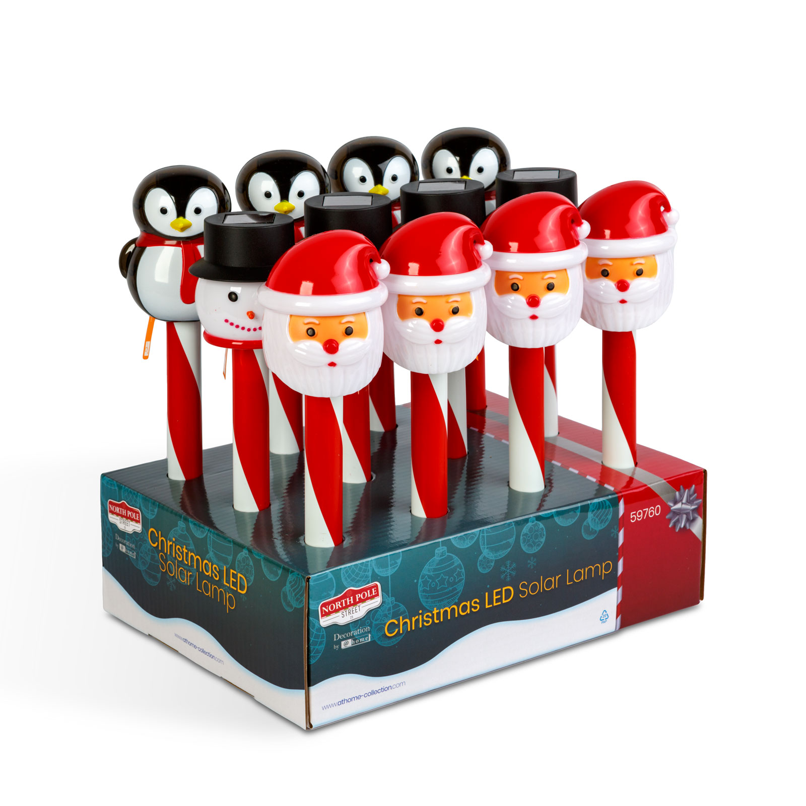 Lampă solară de Crăciun - LED - Moș Crăciun, om de zăpadă, pinguin - 36,5 x 6 x 6 cm [2]