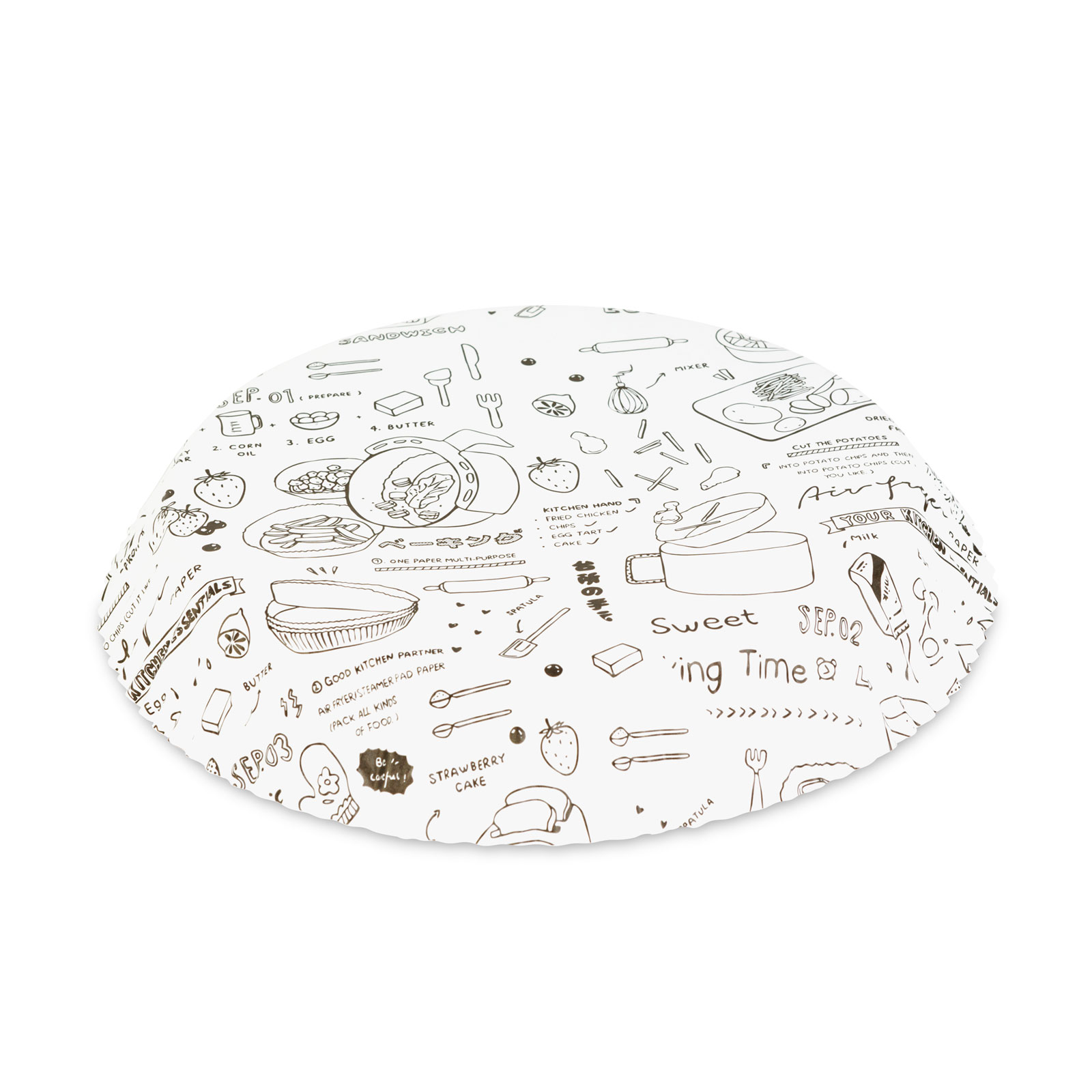 Hârtie de copt pentru Air fryer - pentru gătit fără ulei - cu model, rotund - 20 cm - 50 bucăți / pa [2]