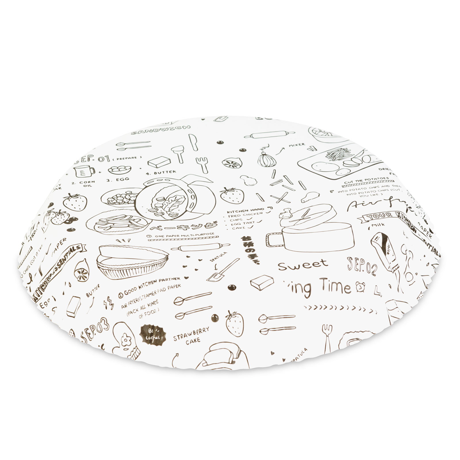 Hârtie de copt pentru Air fryer - pentru gătit fără ulei - cu model, rotund - 23 cm - 50 bucăți / pa [2]
