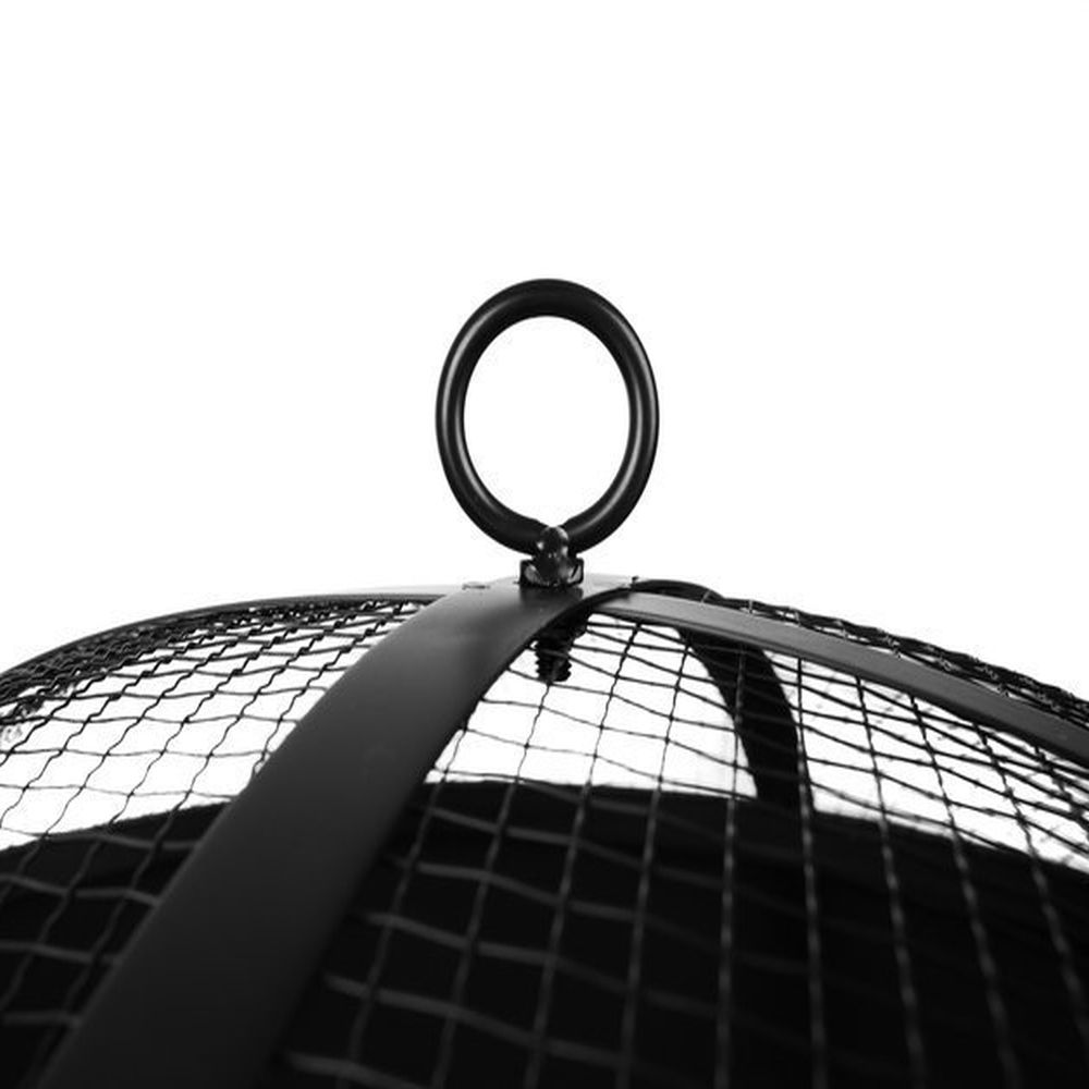 Gratar de gradina cu capac, 56 cm, negru, cu sita si tija, exterior, picnic, BBQ [2]