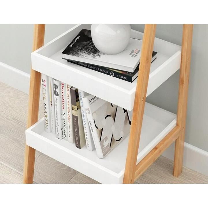 Bibliotecă cu 3 niveluri - 35 x 30 x 75 cm - albă [2]