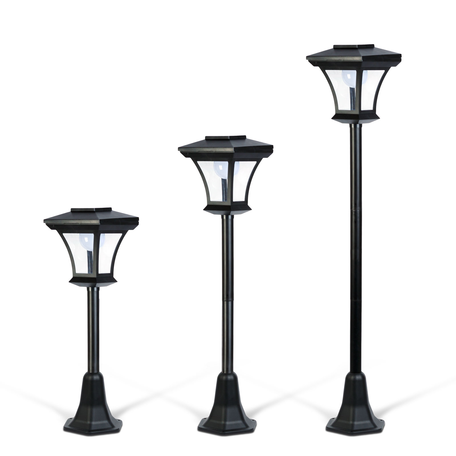 Lampa solara LED tip candelabru 120 cm 10 LED alb cald pentru gradina, alei, terasa IP44 [3]