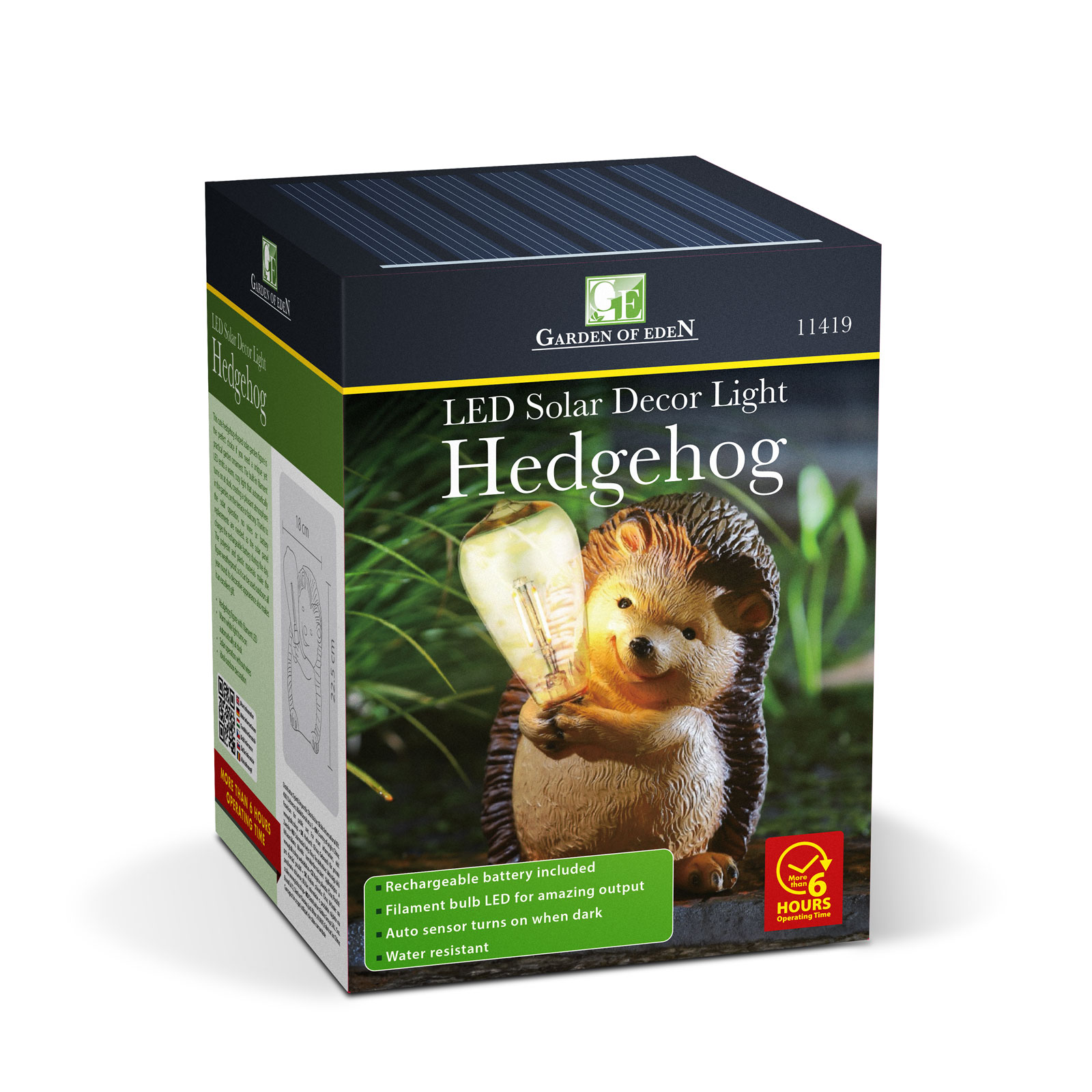 Figurină solară pentru grădină - arici - 1 LED filament - 16 x 19 x 23 cm [3]