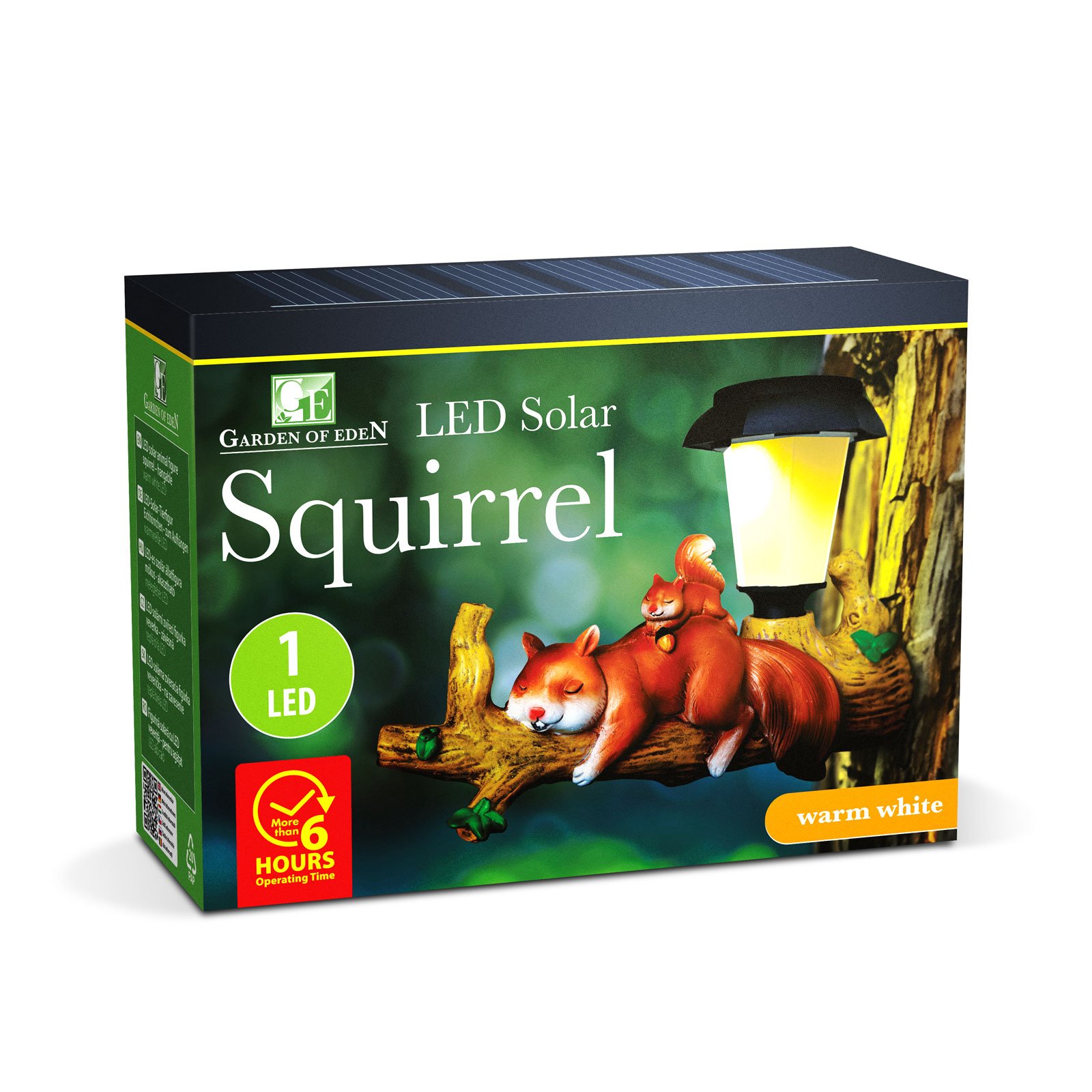 Figurina solara LED, veverita agatabila, LED alb cald, 25 x 6 x 19 cm, decor gradina [3]