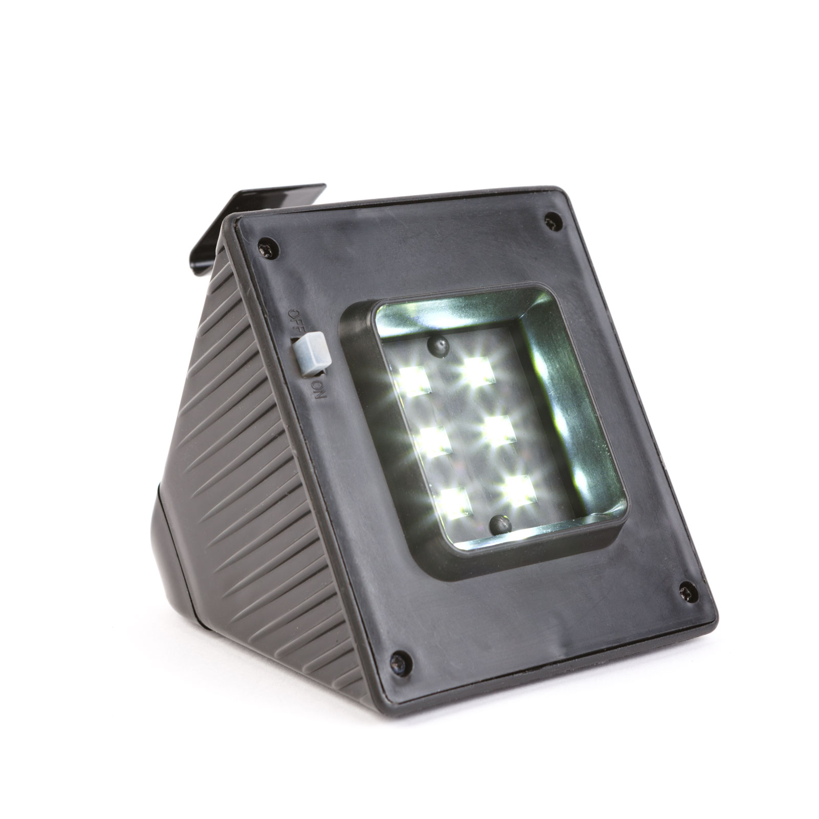 Lampa solara jgheab perete LED SMD, 6 LED alb rece, exterior, montaj gard balcon, incarcare automata [3]