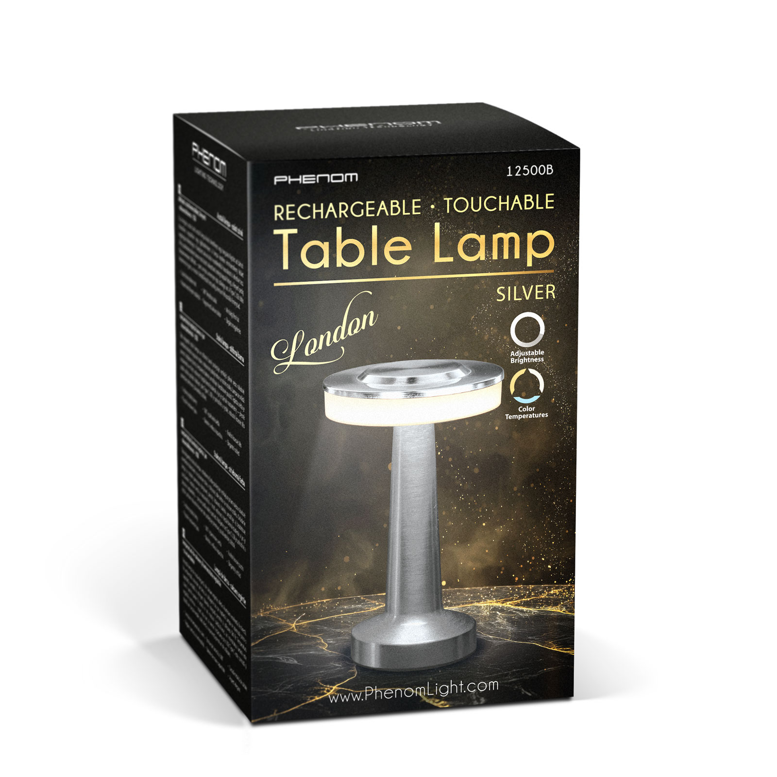 Lampa de masa - argint - caldura reglabila de culoare, luminozitate - baterie USB [3]