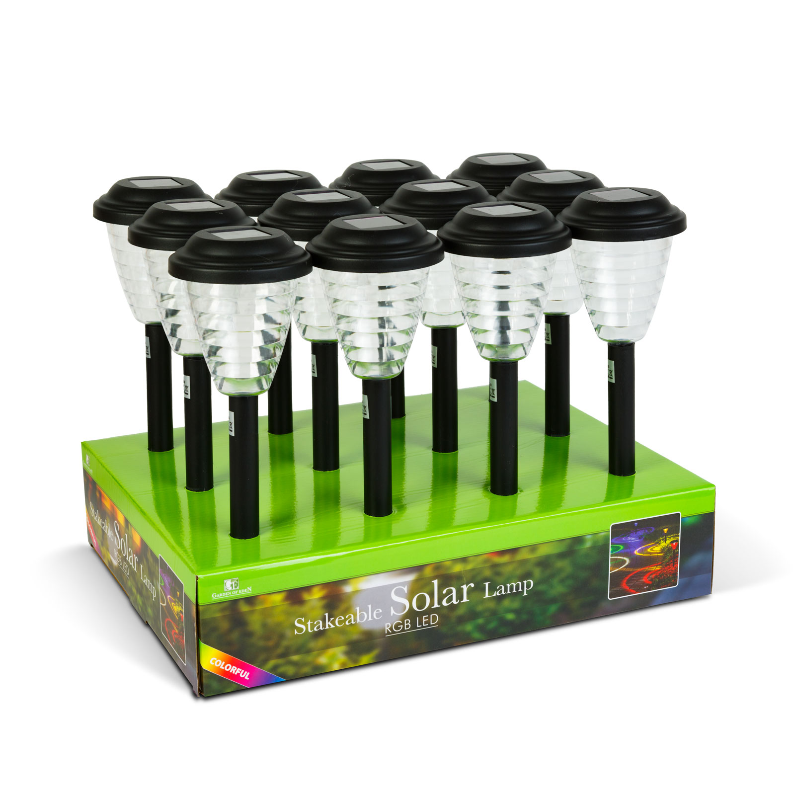 Lampa solara gradina LED RGB schimbare culori, 36 cm, cu tarus, iluminat exterior decorativ [3]