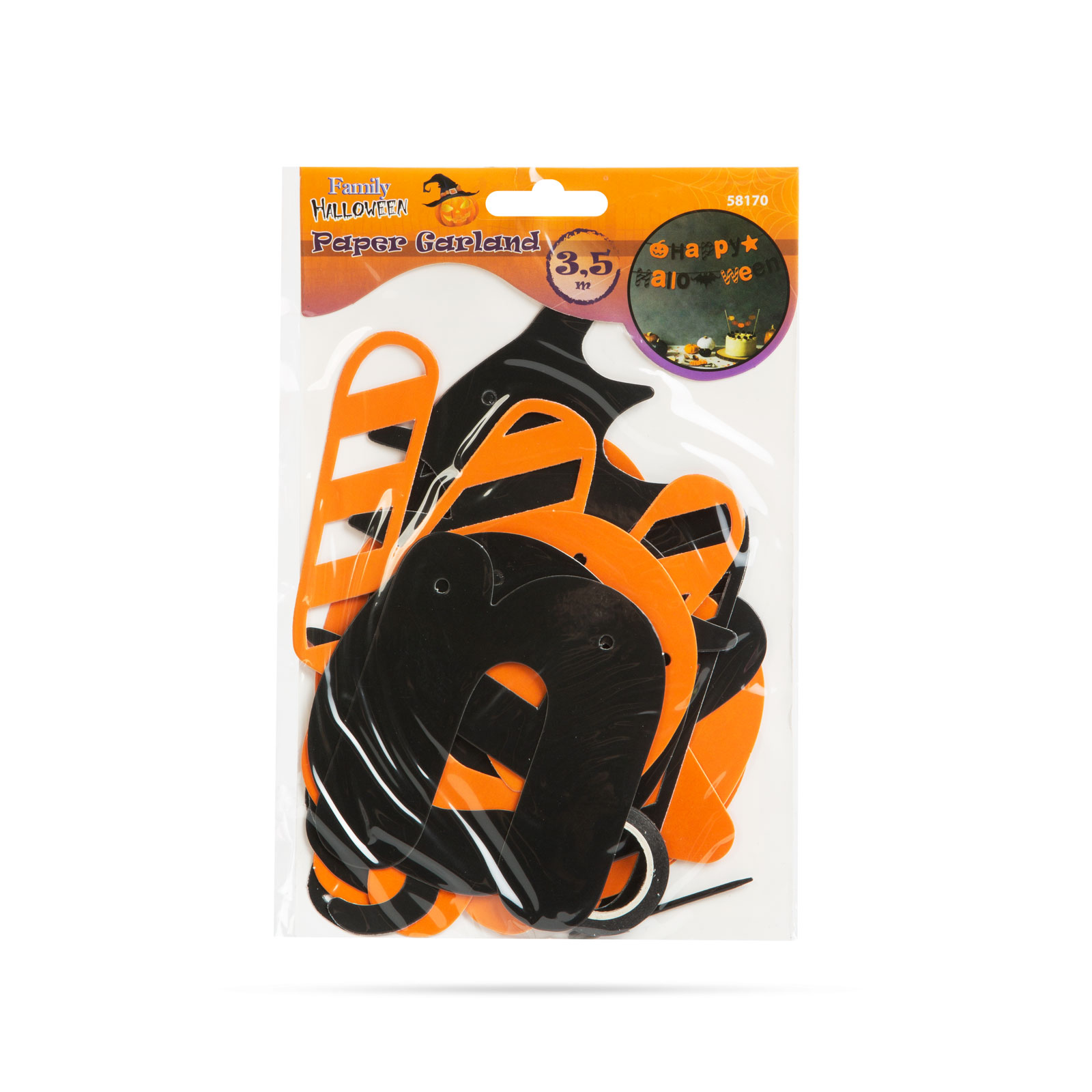 Ghirlandă de hârtie de Halloween - inscripția "Happy Halloween" - 3,5 m [2]