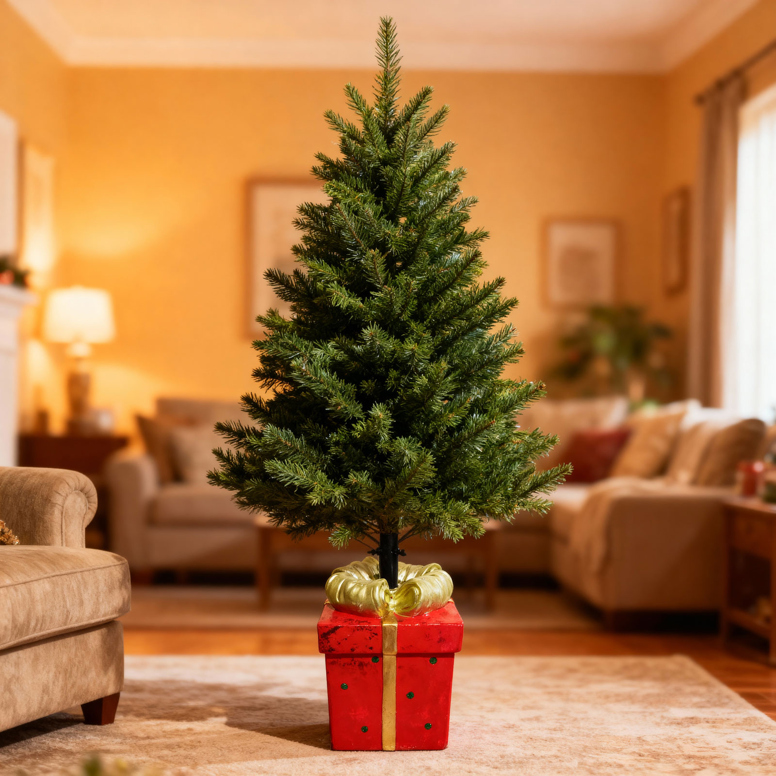 Suport pentru brad de Crăciun - cutie cadou - piatră artificială - 28,5 x 27,7 x 41,5 cm [3]