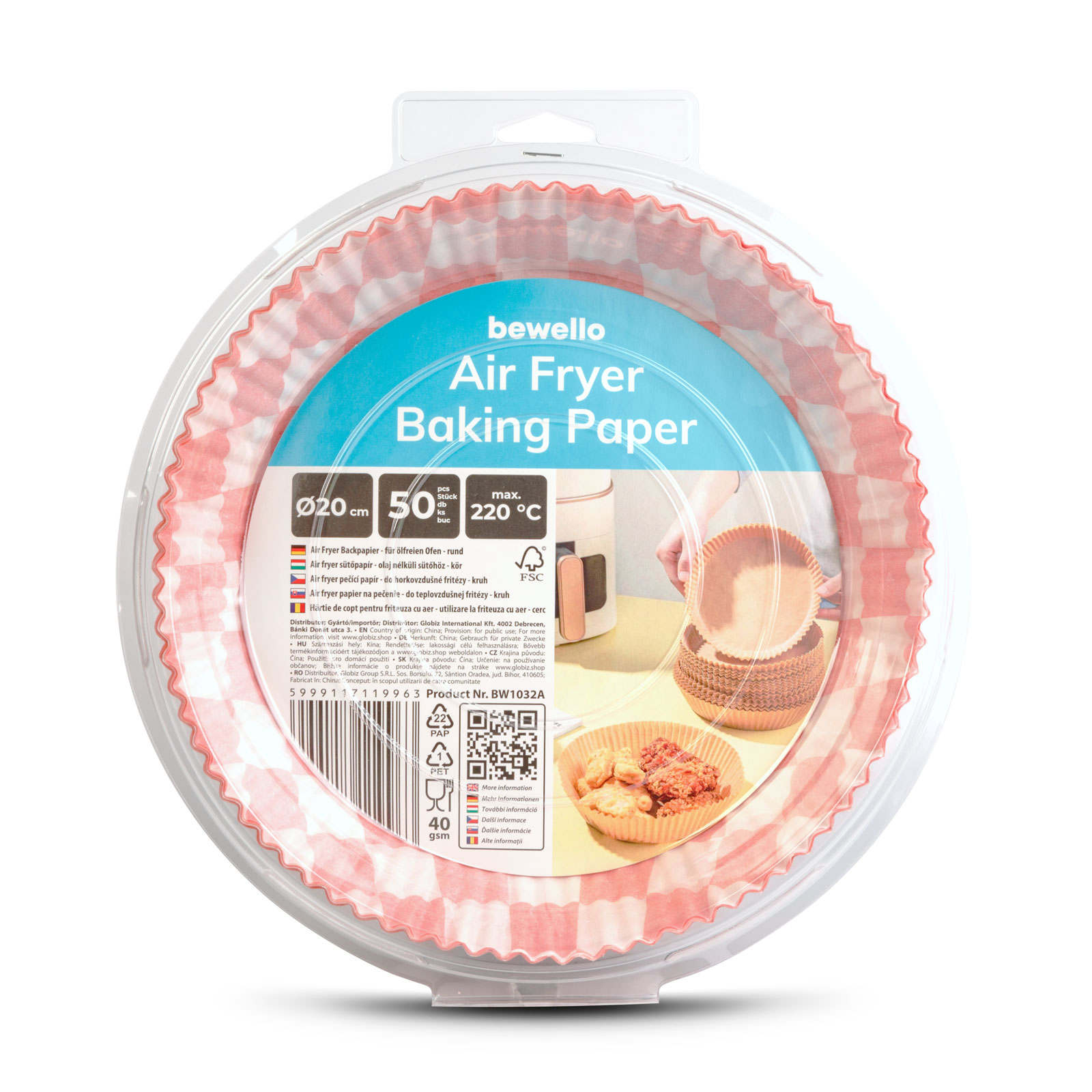 Hârtie de copt pentru Air fryer - pentru gătit fără ulei - carouri, rotund - 20 cm - 50 bucăți / pac [3]