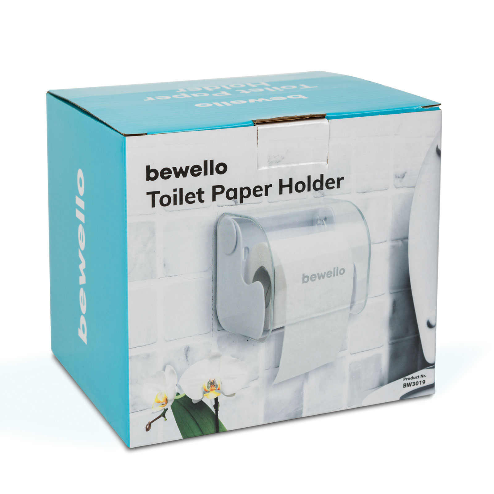 Suport hartie igienica perete, suport rola hartie igienica cu capac transparent, alb [3]