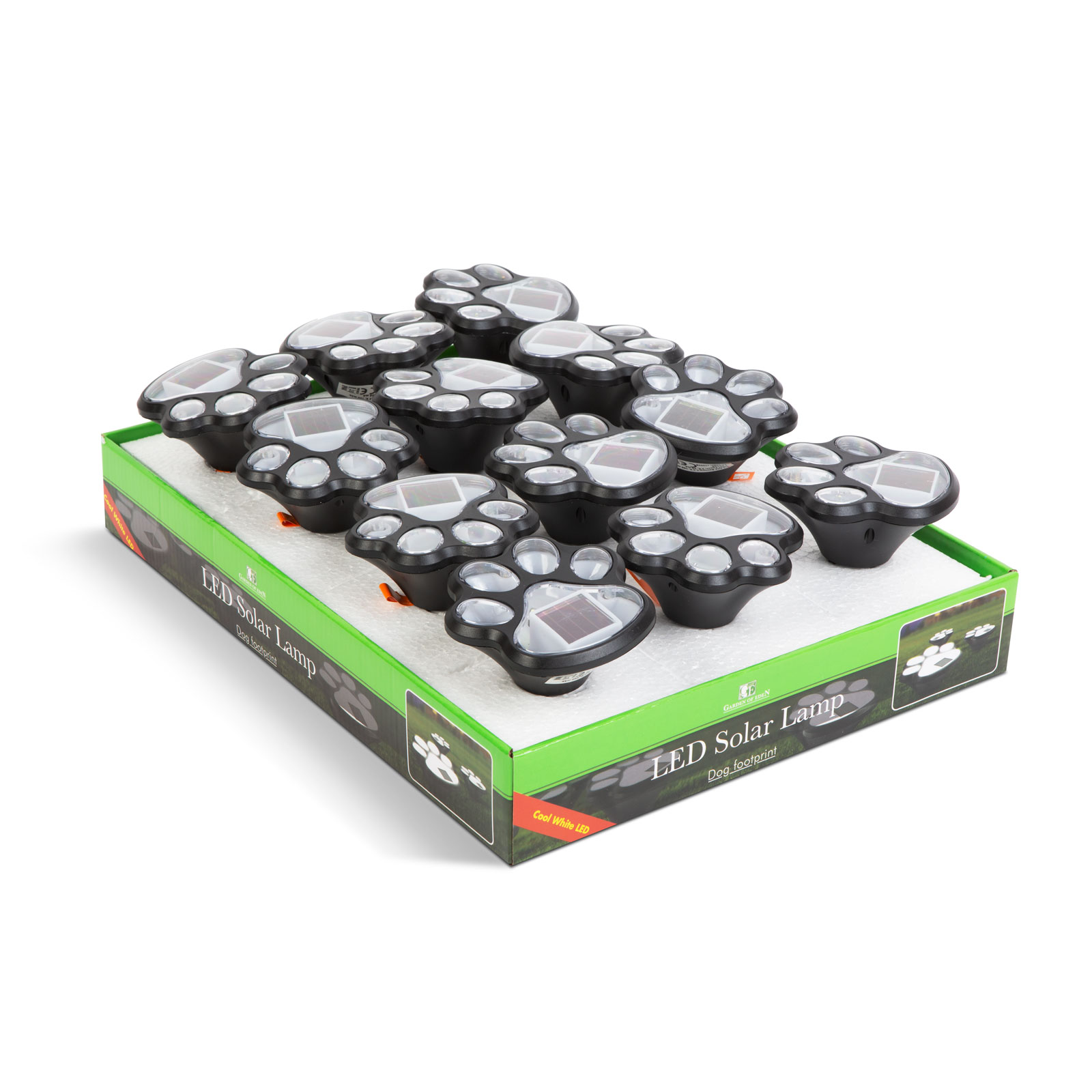 Lampă solară LED - amprenta câinelui, înjunghiere - plastic - negru [3]