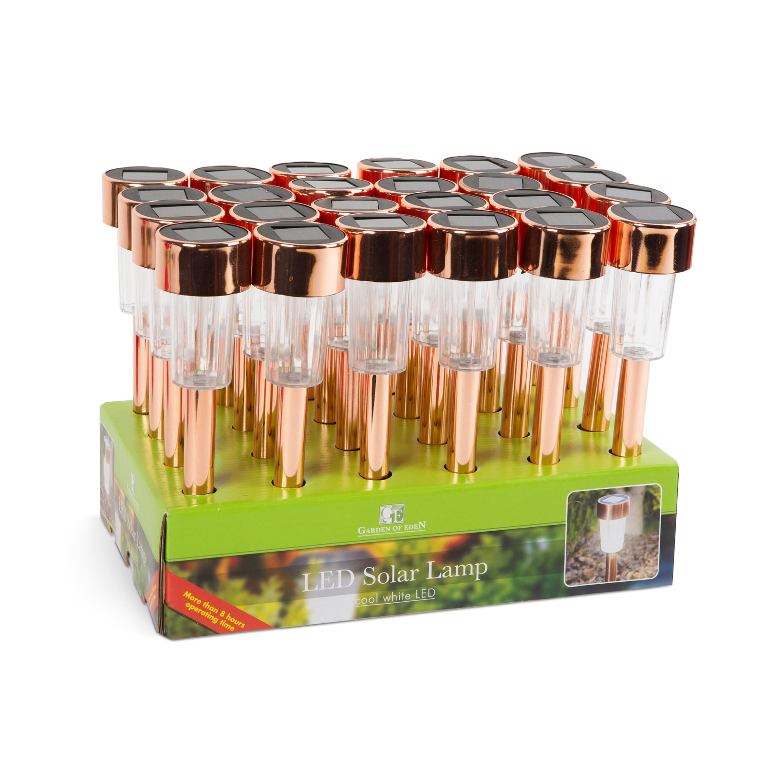 Lampa solara LED gradina, iluminat exterior, cu tarus, aprindere automata, metal, roz auriu [3]