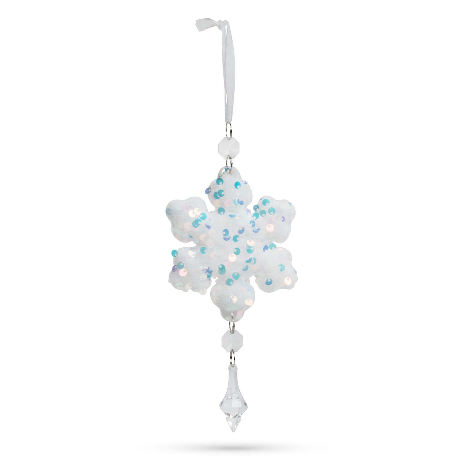 Decorat pentru brad - fulg irizat, cu cârlig acrilic - 2 tipuri [4]