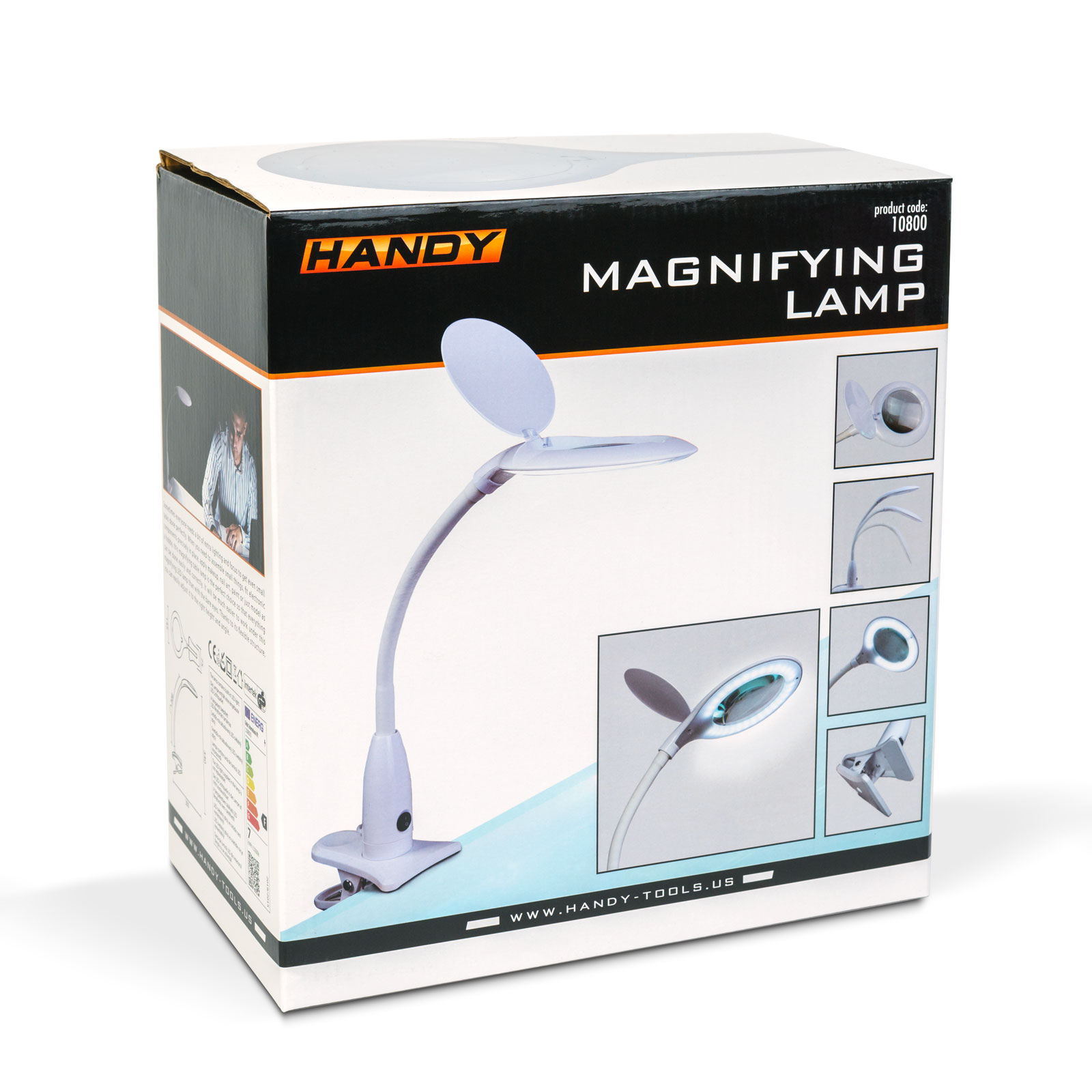 Lampa de birou LED cu lupa 5x, 30 LED, 720 lumeni, cu prindere tip clema, alba [3]