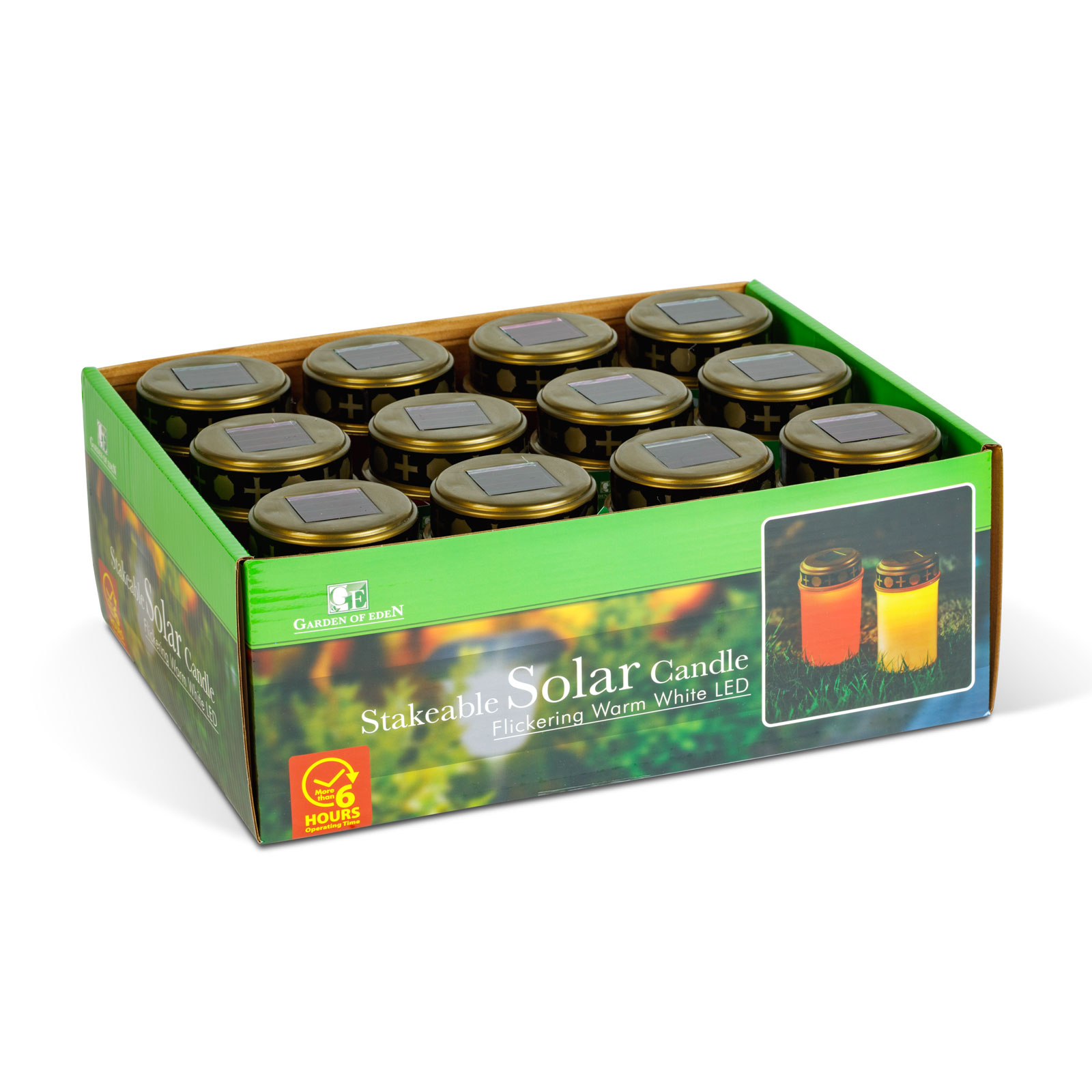 Lumanare solara LED efect flacara, fixare in pamant, alb cald, 20 cm, decor gradina exterior [5]