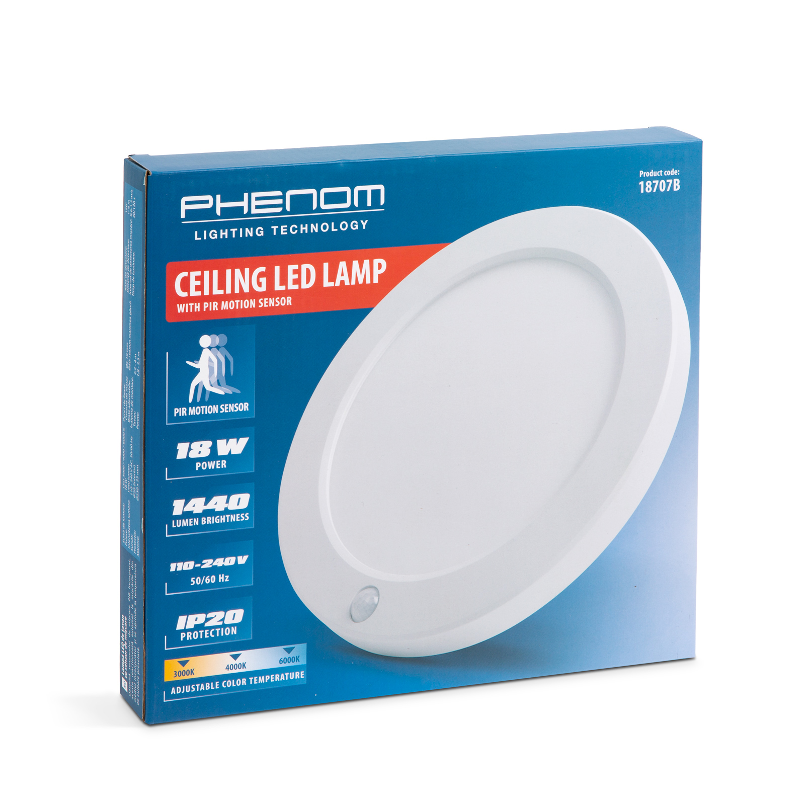 Lampă LED cu senzor de mișcare de tavan - 18W - 1440 lm - 110- 240V - IP20 [5]