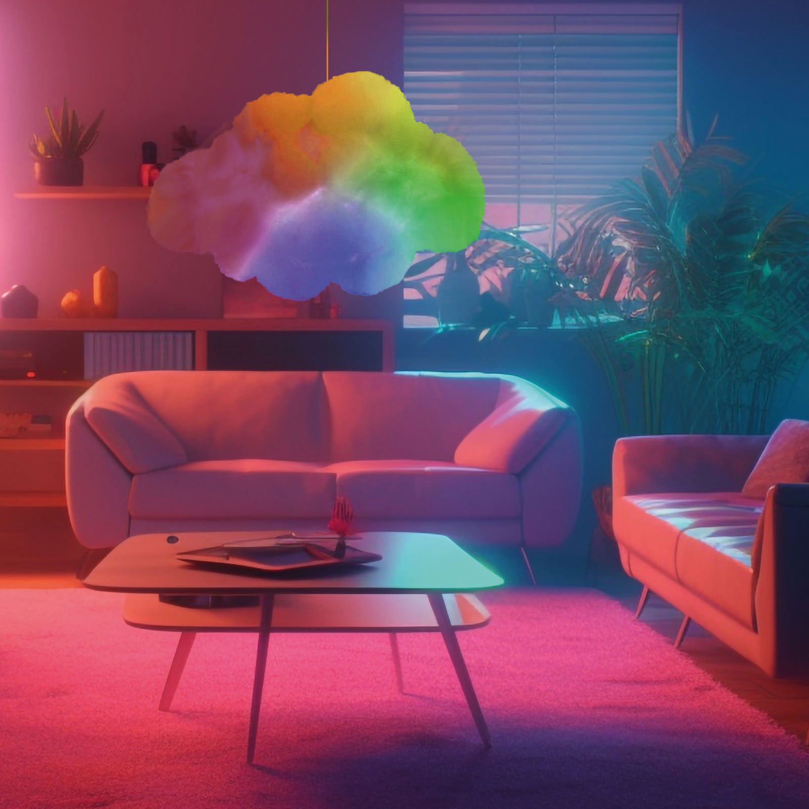 Lampă nor magic - 16 LED RGB - 3 x AAA - 25 x 20 x 15 cm [5]