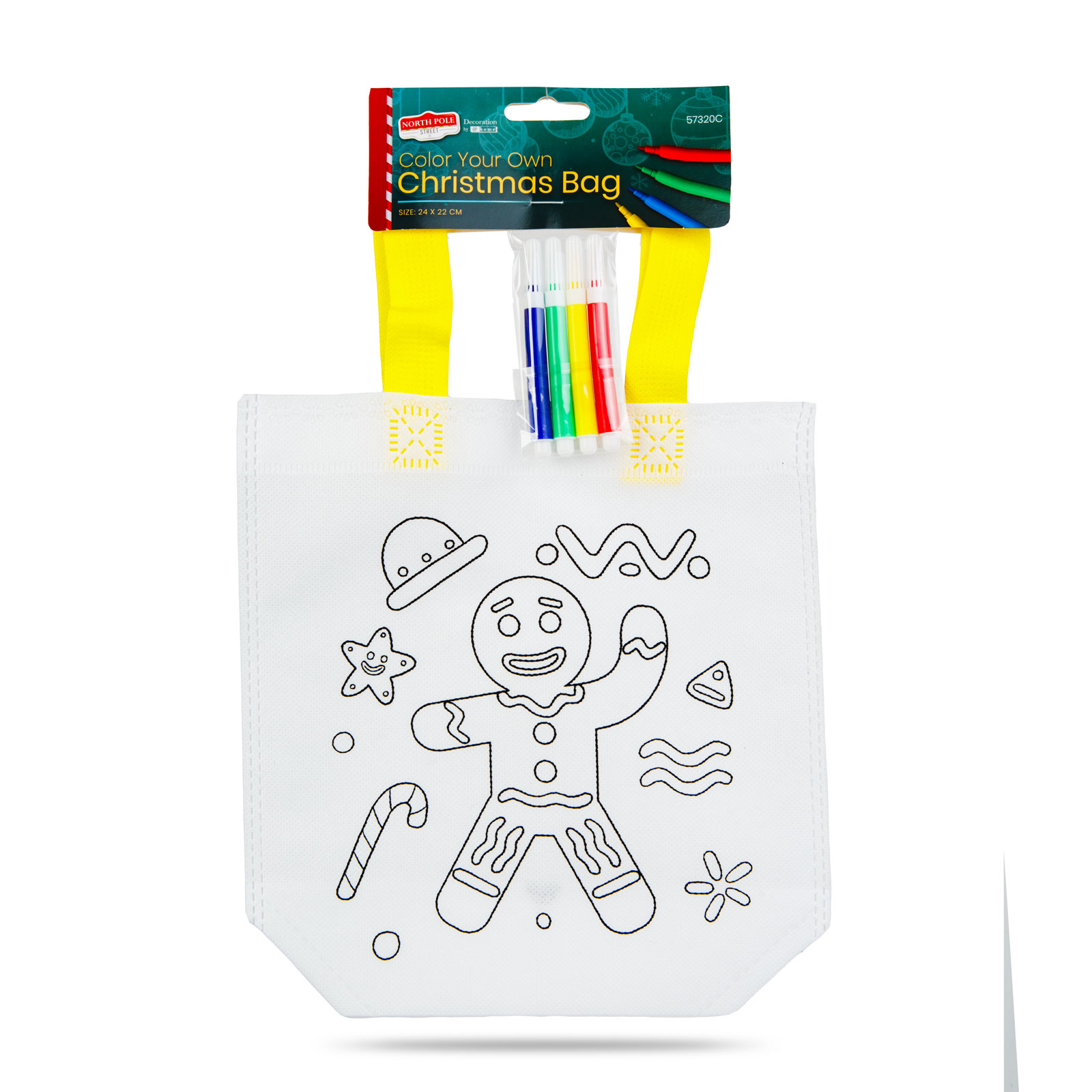 Geantă de colorat - de Crăciun - cu 4 carioci - 24 x 22 cm - 6 modele [3]