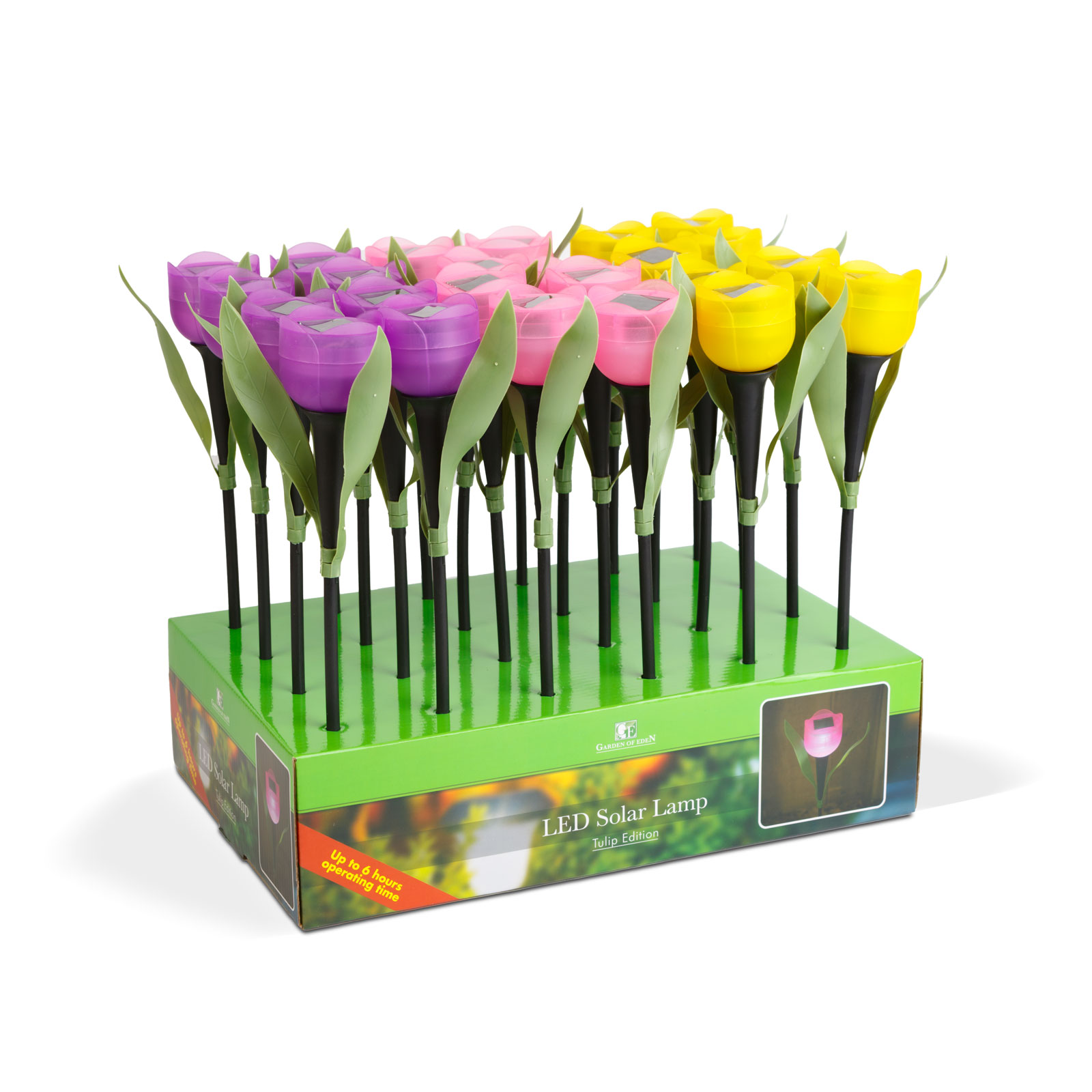 Lampa solara LED lalea 30 cm, iluminat gradina, decor exterior, cu tarus, aprindere automata [6]