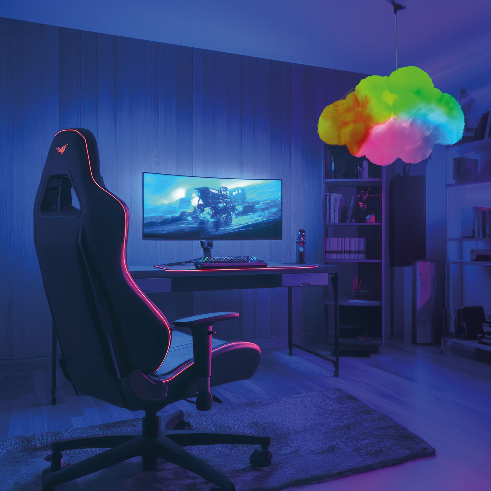 Lampă nor magic - 16 LED RGB - 3 x AAA - 25 x 20 x 15 cm [6]