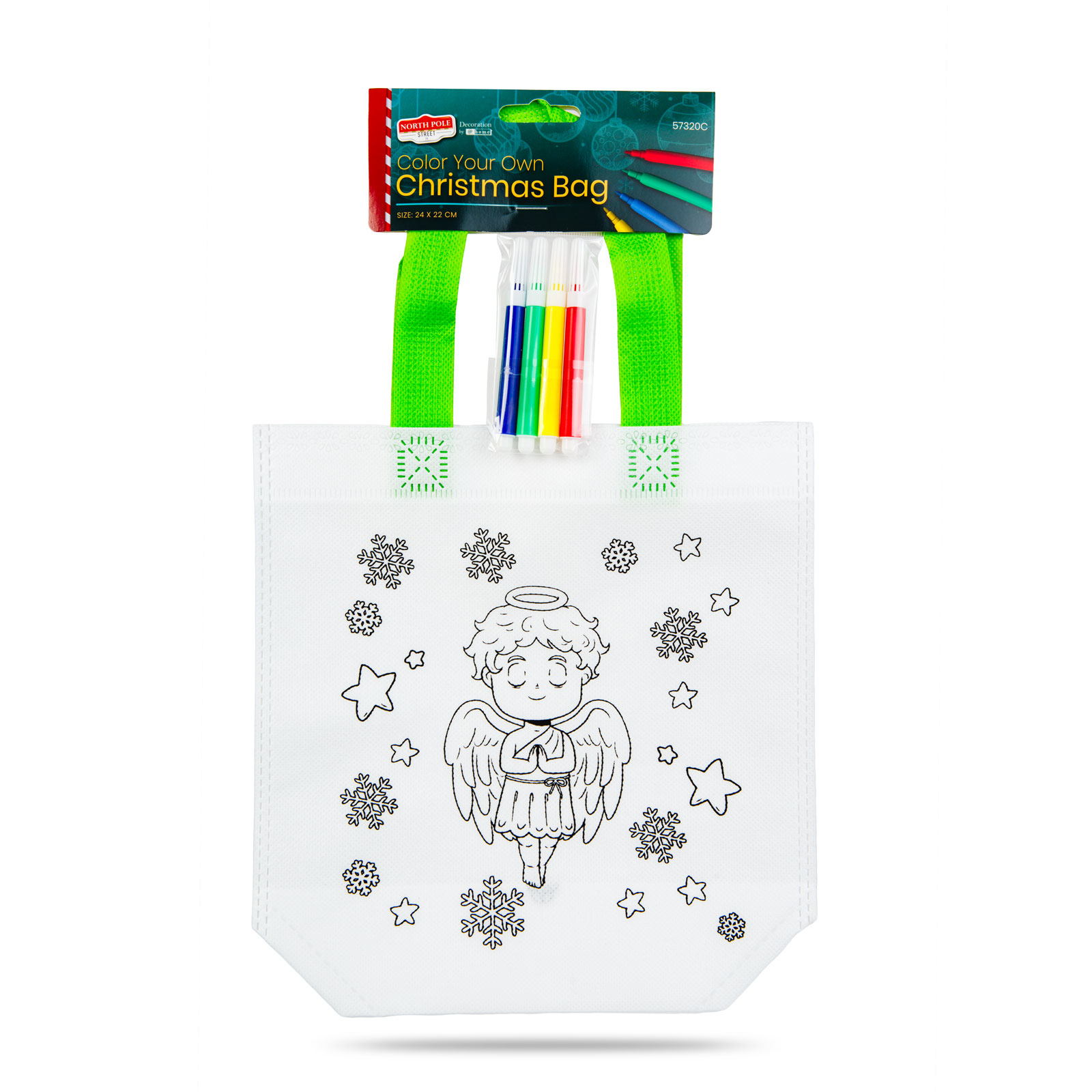 Geantă de colorat - de Crăciun - cu 4 carioci - 24 x 22 cm - 6 modele [4]