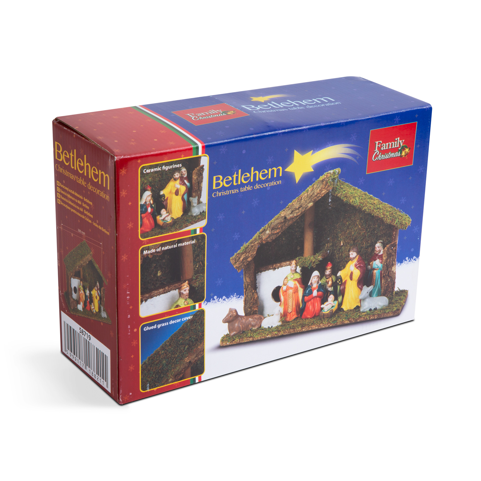 Decorațiune pentru masa de Crăciun - Ieslea din Betleem - ceramică și lemn - 30 x 10 x 20 cm [6]