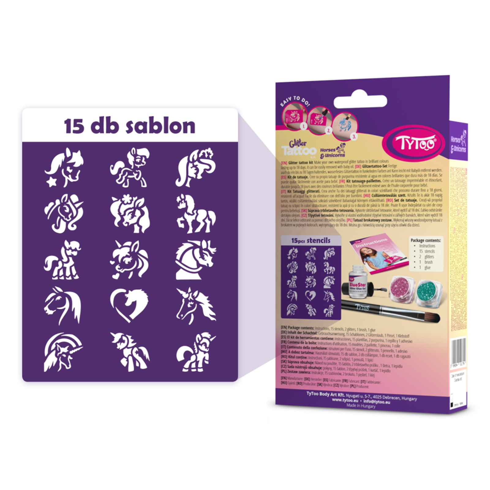 Cai și unicorni cu set de tatuaje sclipici [6]