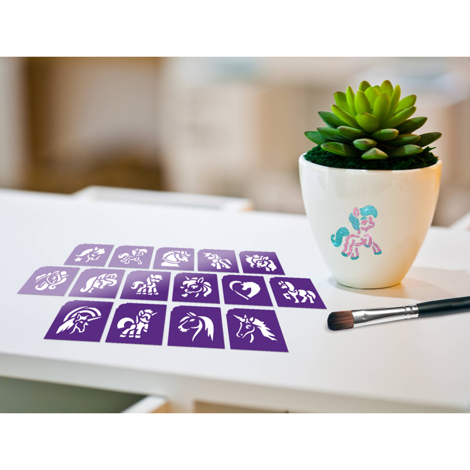 Cai și unicorni cu set de tatuaje sclipici [7]