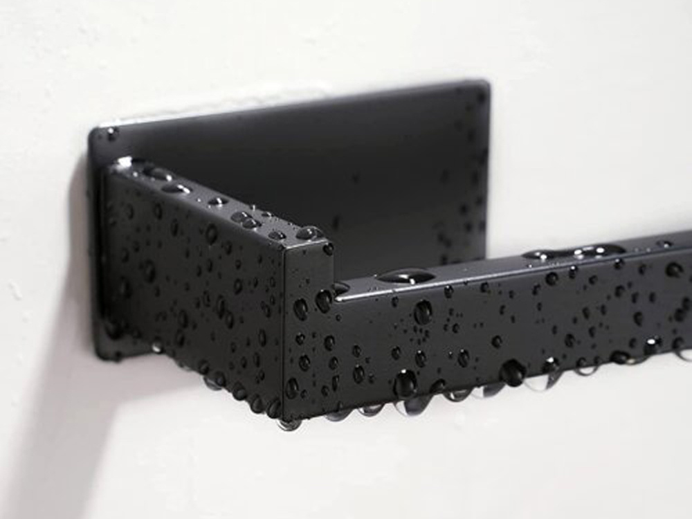 SUPORT HÂRTIE IGIENICĂ NEGRU MAT, OȚEL, FĂRĂ GĂURIRE, MODERN, PENTRU TOALETĂ, LOFT [8]