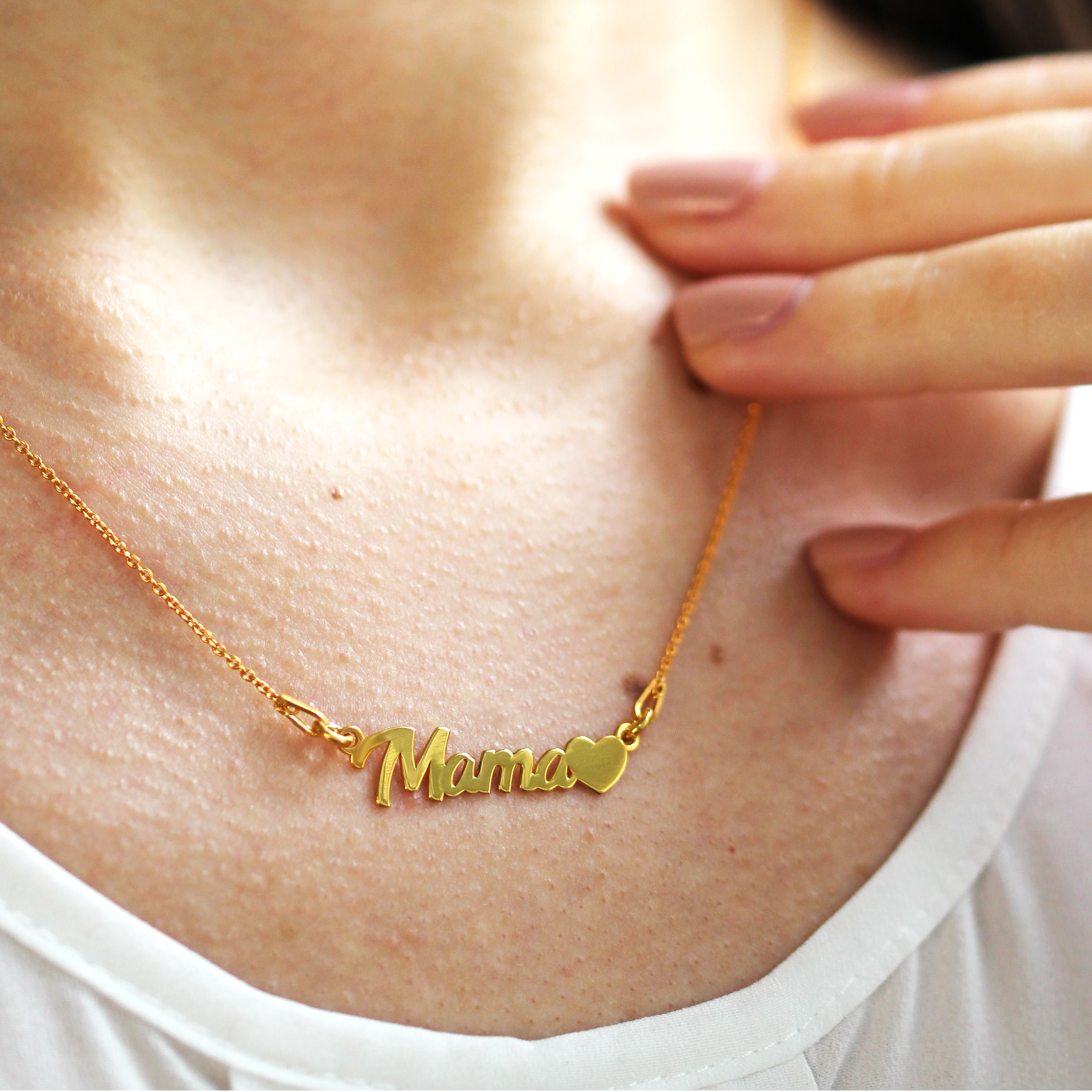 Mommy - Colier personalizat inimioara din argint 925 placat cu aur galben 24K - Mama [2]