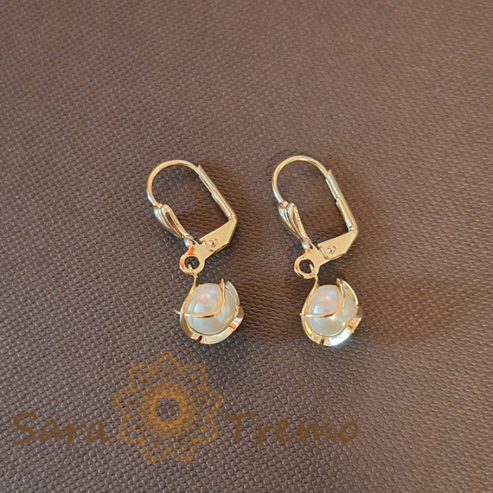 Cercei Placați cu Perlă Ecologică - Bestseller SaraTremo - 2.5 cm [2]