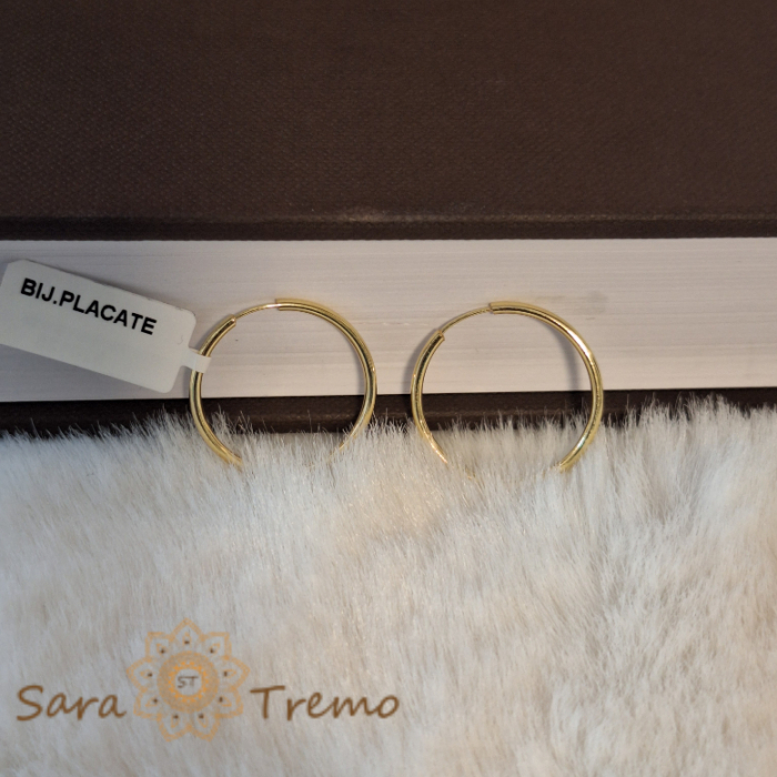 Creole Subțiri Clasice Placate cu Aur - 2 cm, Eleganță Discretă [3]