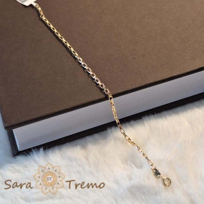 Brățară unisex placată cu aur 18K, model nou cu zale mari cubice, 19 cm [2]