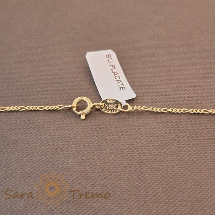 Lănțișor unisex placat cu aur 18K, model 3 cu 1, 50 cm [6]