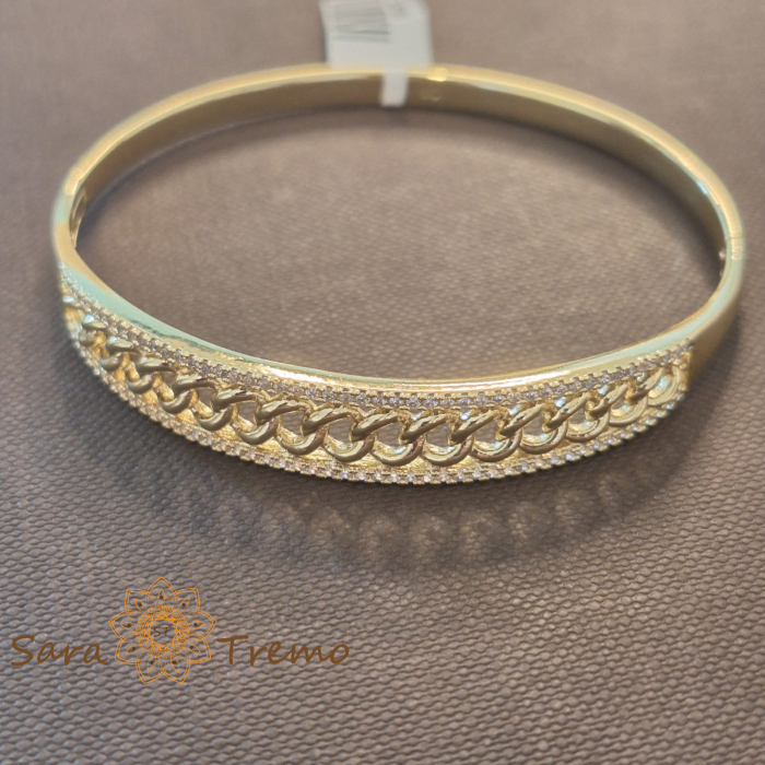 Bratara fixa placata cu aur 14K si cristale zirconia model luxury [1]