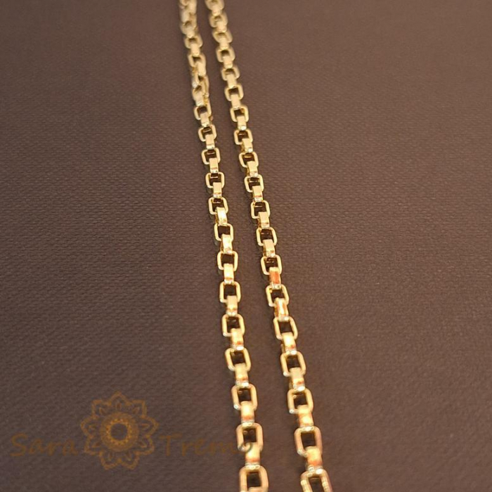 Lant unisex placat cu aur, model cu zale cubice, 50 cm [2]