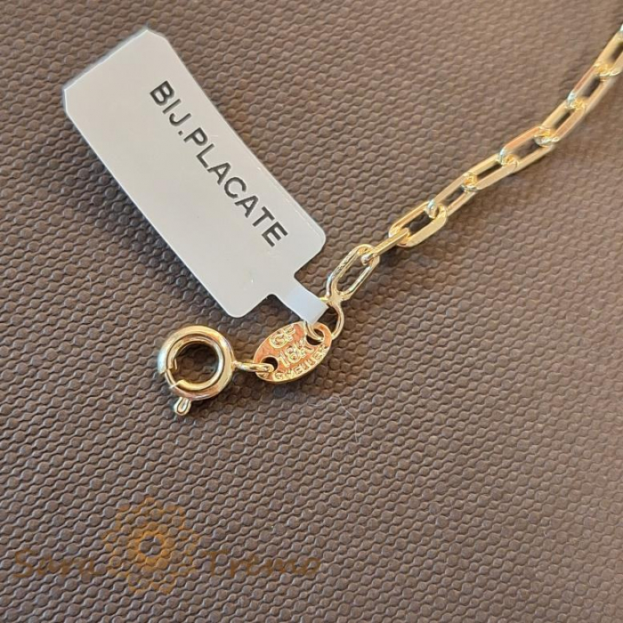 Brățară unisex placată cu aur 18K, model cu zale medii cubice, 19 cm [5]