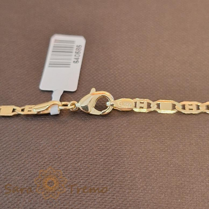 Lanț unisex placat cu aur, model sofisticat cu plăcuțe 1 cu 1, 50 cm [6]