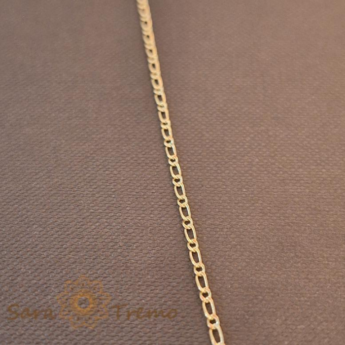 Lănțișor unisex placat cu aur 18K, model subtirel 1 cu 1, 50 cm [4]