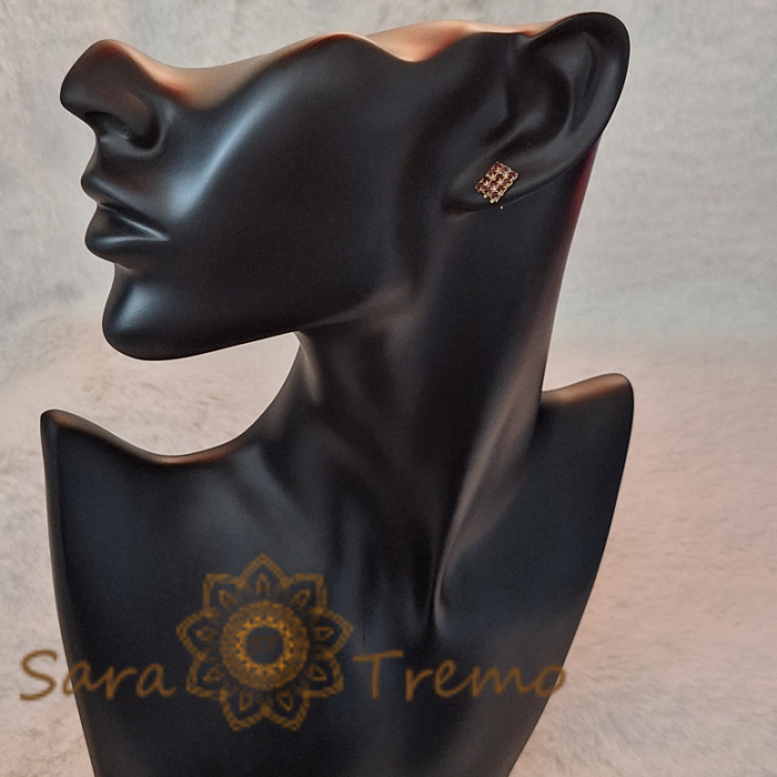 Cercei pe Lobul Urechii cu Cristale Zirconia Mov și Închidere Fluturaș [4]