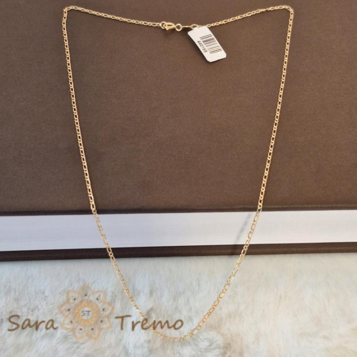 Lănțișor unisex placat cu aur 18K, model subtirel 1 cu 1, 50 cm [2]
