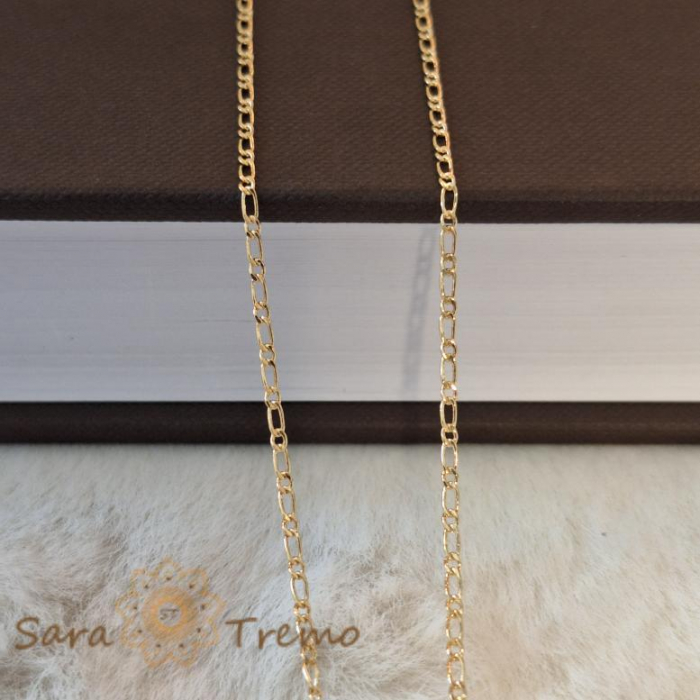 Lănțișor unisex placat cu aur 18K, model subtirel 1 cu 1, 50 cm [7]