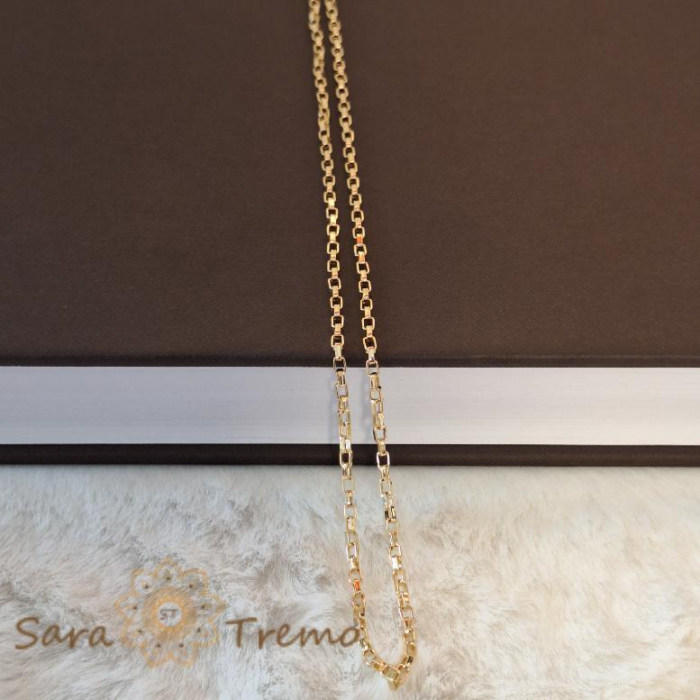 Lant unisex placat cu aur, model cu zale cubice, 50 cm [1]