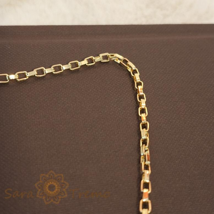 Lant unisex placat cu aur, model cu zale cubice, 50 cm [7]