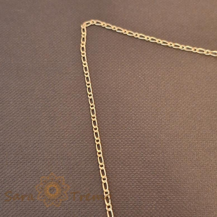 Lănțișor unisex placat cu aur 18K, model subtirel 1 cu 1, 50 cm [5]