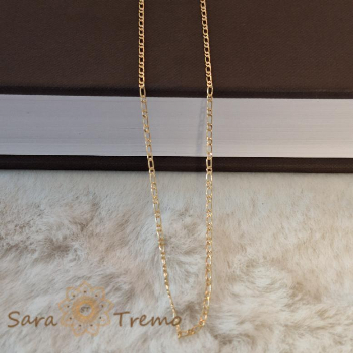 Lănțișor unisex placat cu aur 18K, model subtirel 1 cu 1, 50 cm [6]